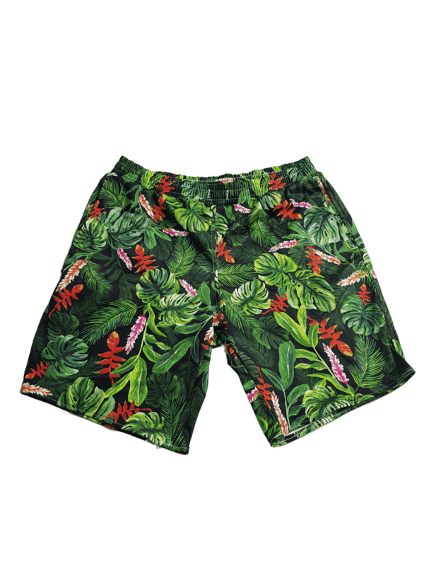 Yaprak Desenli Yeşil Şort-20009