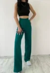 Beli Düğmeli Yeşil Pantolon - 10096