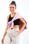 Siyah Basic Crop Top - 10163