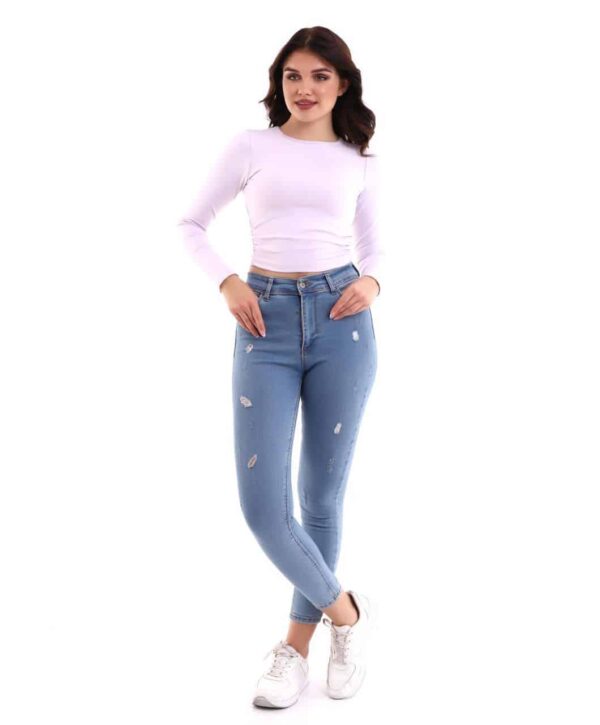 Beli Büzgülü Açık Lila Crop - C10013