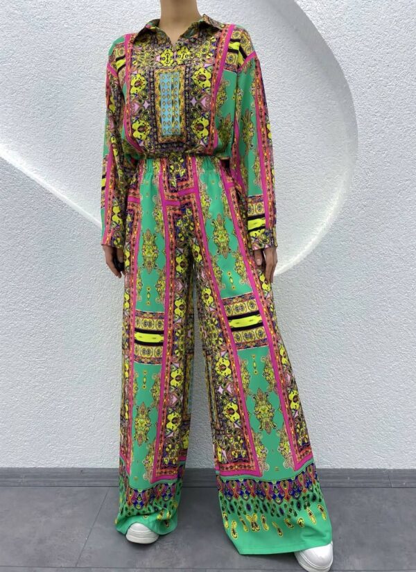 Yeşil Baskılı Jessica Gömlek - 10248