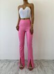 Pembe Deri Tayt Pantolon - 10281