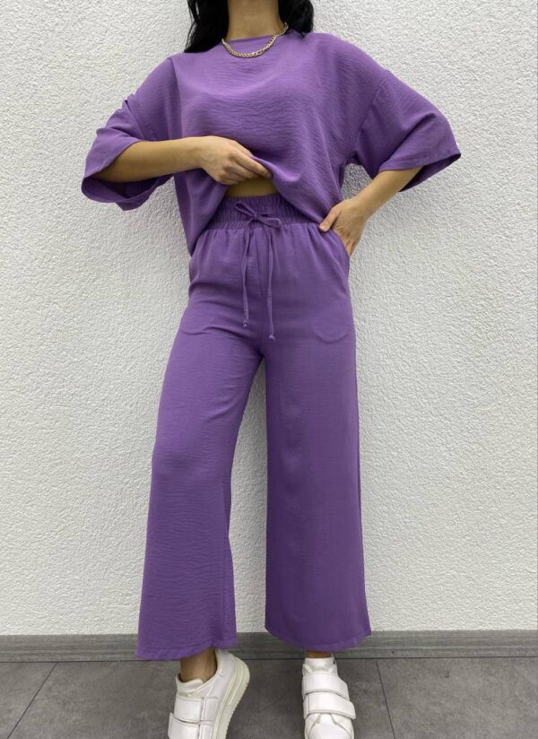 Mor Ayrobin Kısa Kapri Pantolon - 10296