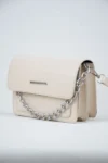 Bej Kadın Timsah Desenli Clutch Baget Zincir Askılı Çanta - 10361