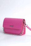Pembe Kadın Timsah Desenli Clutch Baget Zincir Askılı Çanta - 10360