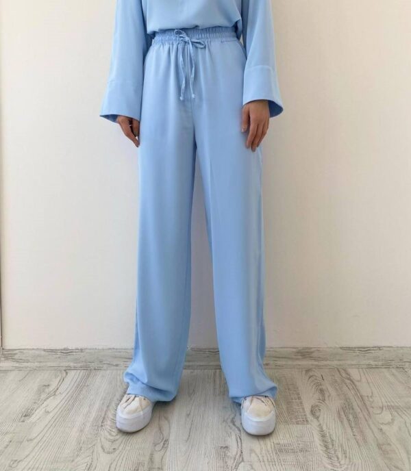 Mavi Dubai Kumaş Dört Cepli Pantolon-10395