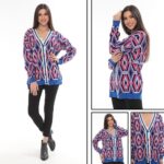 Mavi Desenli Hırka - SP10009