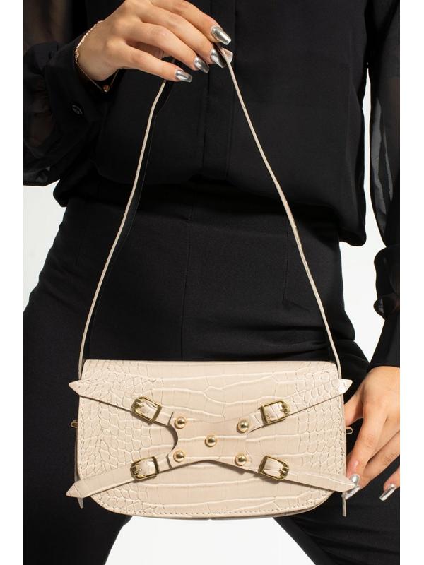 Vizon Kroko Manc Model Ayarlanabilir Saplı Kadın El Ve Omuz Çantası - 10442