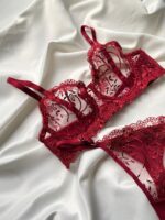 Valentine Claret Red Balenli Bralet Set -10512