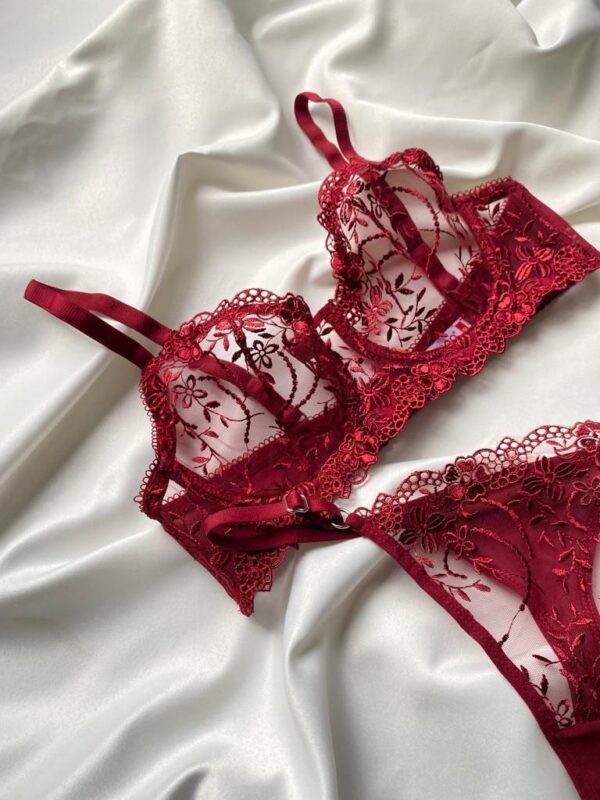 Valentine Claret Red Balenli Bralet Set -10512