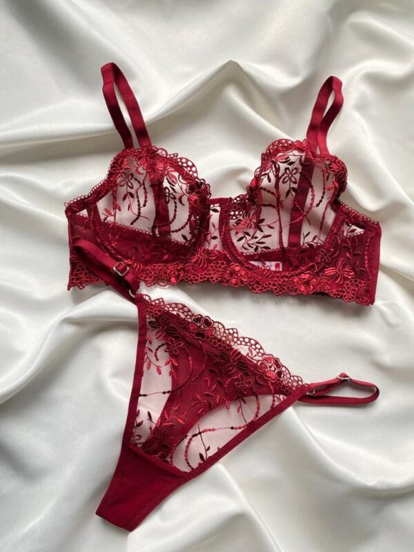 Valentine Claret Red Balenli Bralet Set -10512