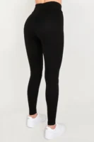 Siyah Çelik Örme Korseli Yüksek Bel Toparlayıcı Tayt - 10547