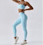 Bebe Mavi Çelik Örme Korseli Yüksek Bel Toparlayıcı Tayt - 10548