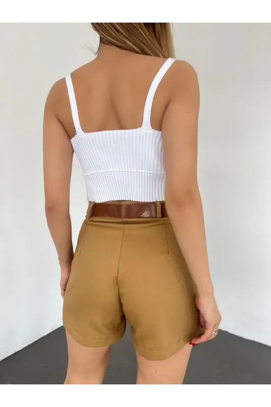 Vizon Piliseli Mini Şortlu Etek - 10554