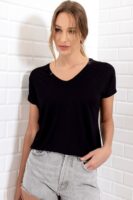 Siyah V Yaka Basic Tişört - 10556