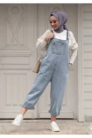 Kadın Mavi jeans Tulum , Salopet , Slopet , Kadın Hamile Tulum - 10588