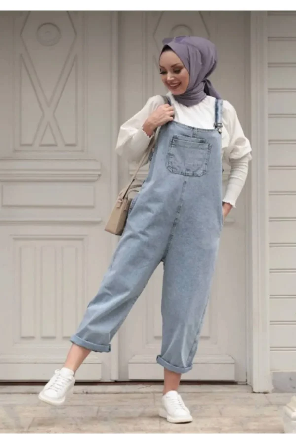 Kadın Mavi jeans Tulum , Salopet , Slopet , Kadın Hamile Tulum - 10588