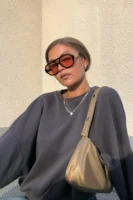 Füme Bisiklet Yaka Üç İplik Basic Sweatshirt - 10611