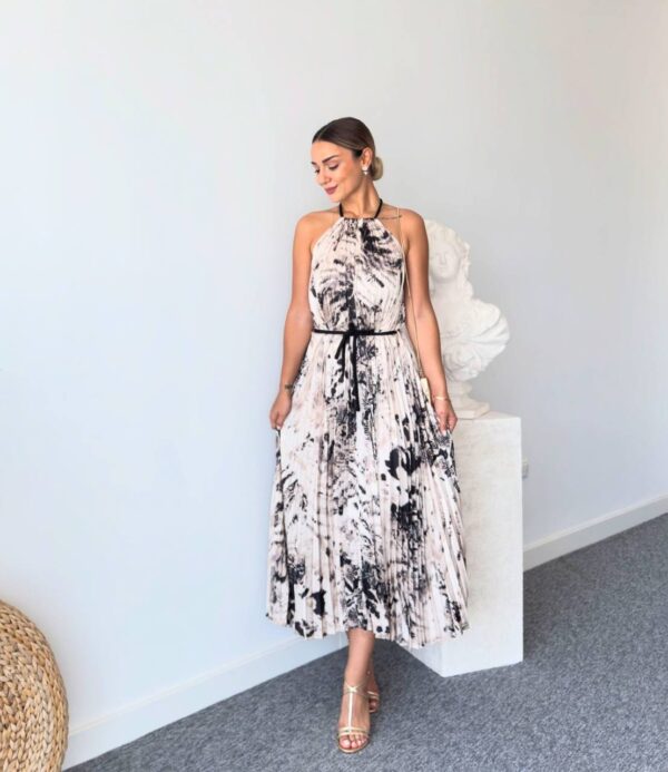 Kadın Nita Ekru Orj Marka Sırt Dekolteli Elbise - 10717