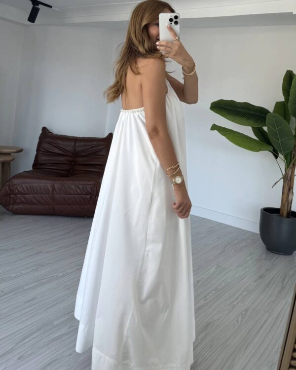 Kadın Beyaz Yakası İncili Elbise - 10718