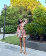 Kadın Etnik Desen Saten Crop - 10723