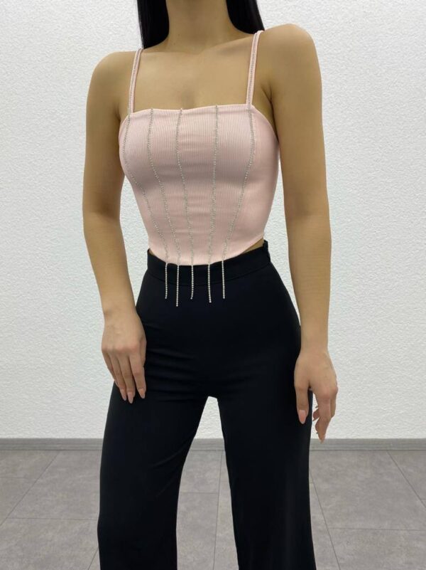 Kadın Pembe Taşlı Büstiyer - 10727