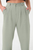 Kadın Zr Model Gri Yüksek Bel Palazzo Pantolon - 10758