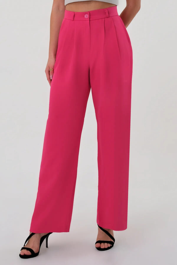 Kadın Zr Model Pembe Yüksek Bel Palazzo Pantolon - 10760
