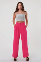 Kadın Zr Model Pembe Yüksek Bel Palazzo Pantolon - 10760