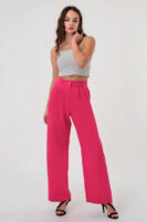 Kadın Zr Model Pembe Yüksek Bel Palazzo Pantolon - 10760