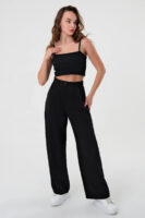 Kadın Zr Model Siyah Yüksek Bel Palazzo Pantolon - 10761