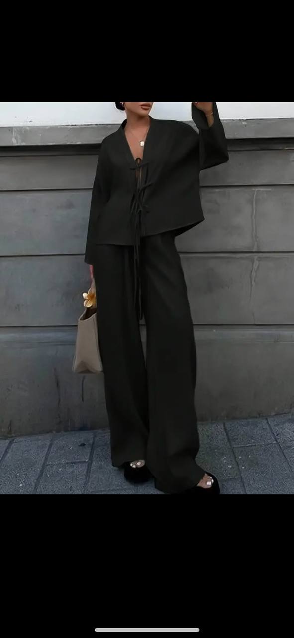 Kadın Siyah Bağlamalı Hırka - 10794